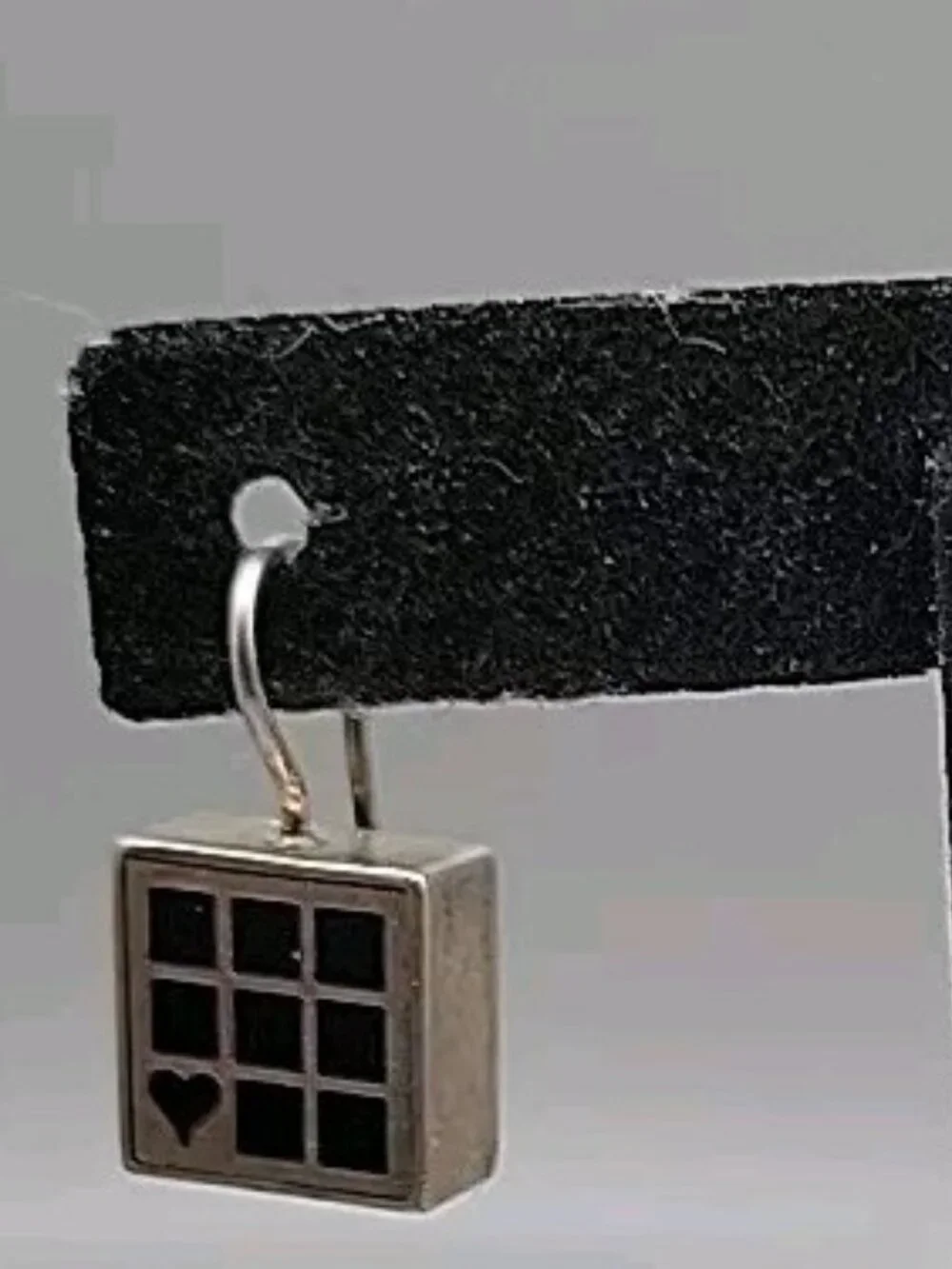 Vintage Victoria Varga Modernist 925 Sterling Silver Drop Earrings Enamel Blocks - Picture 3 of 13